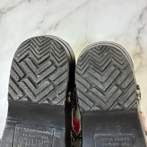 Koi By Sanita White Floral Black & Pink Closed Clogs Comfort Mules Shoes - Picture 14 of 15